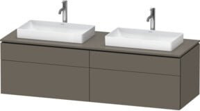 Duravit L-Cube Waschtischunterschrank in Grau Matt mit Türen und Schubladen, Wandmontage, B/T/H: 162 x 55 x 48,2 cm - Bild 1