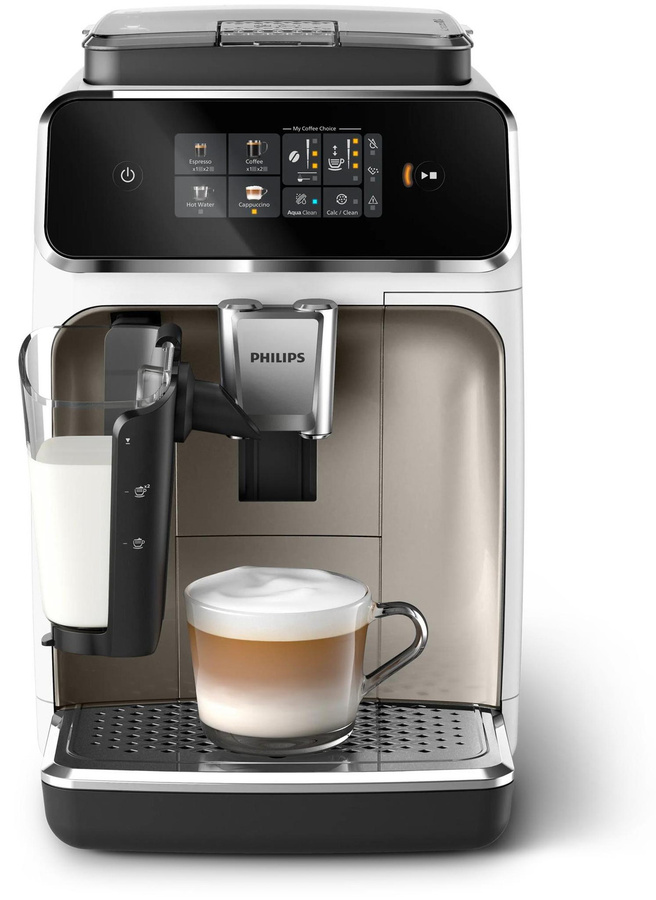 Philips Kaffeevollautomat 2200 Series mit 2 Kaffeeeinstellungen und Milchaufschäumer, weiß (EP2333/40) - Bild 1
