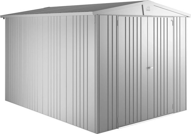 Biohort Gerätehaus Europa aus Metall in Silber Metallic mit Satteldach und Doppeltür, B/T/H: 244 x 300 x 203 cm - Bild 1