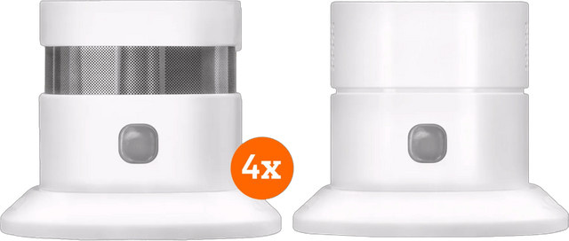 KlikAanKlikUit ZSDR-850 Kombi-Set aus Rauchmelder und Kohlenmonoxidmelder, 4er-Pack, Weiß, Batteriebetrieben - Bild 1