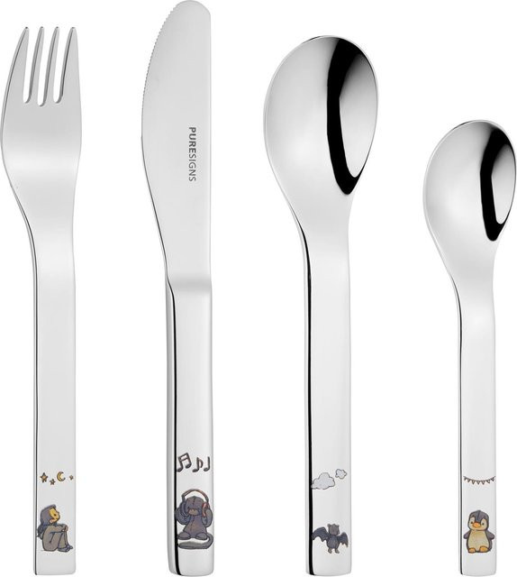 Goebel Kinderbesteck Anouk aus Edelstahl in Silber, poliert, 4-teiliges Set mit Gabel, Löffel, Teelöffel und Messer - Bild 1