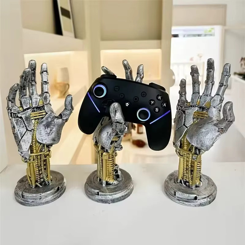 Mechanische Gaming Controller und Kopfhörer Halterung in Silber für Sony PS5, PS4 und Airpods Max - Bild 2