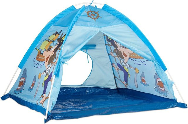 Relaxdays Pirat Spielzelt Polyester Hellblau Stecksystem - Bild 1