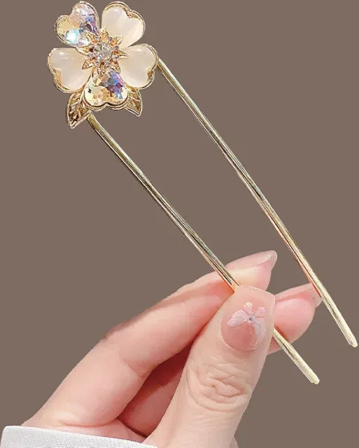 HIYAYZ Haarnadel, Kristall-Opal-Blumen, Metall, Damen - Bild 1