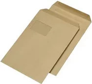 MAILmedia Versandtasche DIN C4 mit Fenster, braunes Kraftpapier, selbstklebend, B: 32,4 cm x H: 22,9 cm - Bild 1