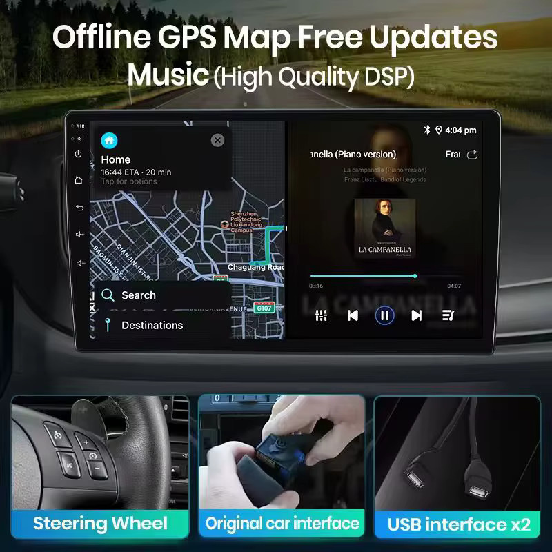TIEYEZ Android 15 2K QLED Multimedia Autoradio mit GPS und 4G für Fiat Grand Punto 2007-2014 in Schwarz mit Carplay Touchscreen - Bild 5