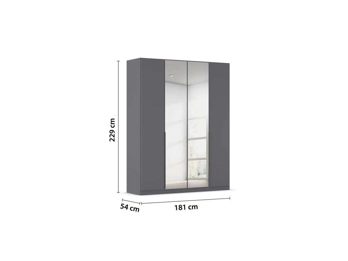 RAUCH Drehtürenschrank Alabama mit Spiegel in Graumetallic und Beige, B/H: 181 x 229 cm - Bild 3