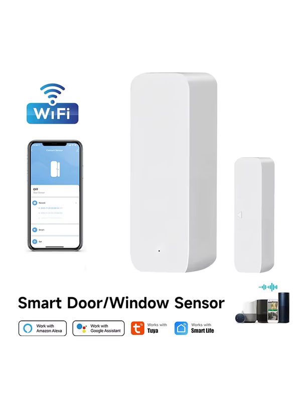 Tuya WiFi Tür- und Fenstersensor in Weiß mit Smart Life App-Steuerung für Sicherheits-Einbruchalarm und magnetische Kontaktüberwachung, kompatibel mit Alexa und Google Home - Bild 7