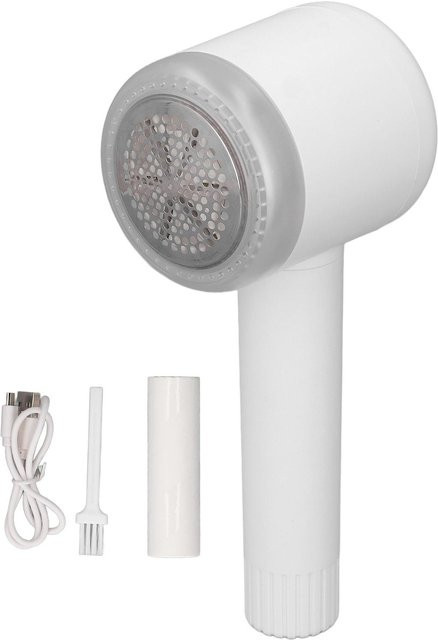 OutsideWorld 2 in 1 Elektrischer Fusselentferner mit 6 Klingen, USB wiederaufladbarer Stoffrasierer in Grau und Weiß - Bild 1