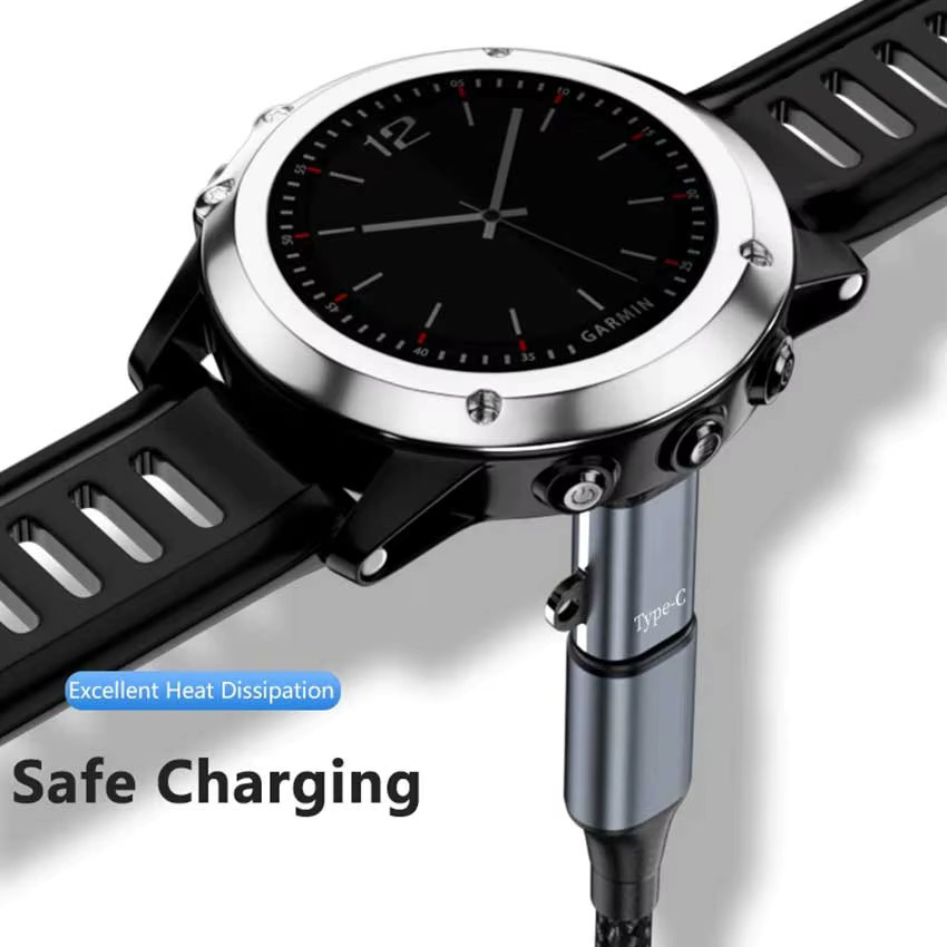 JCD USB-C Lightning Micro USB zu 4-Pin Ladeadapter für Garmin Fenix 7 6 5 7X 6X 5X Venu 2 Plus Smartwatch Konverter - Bild 4