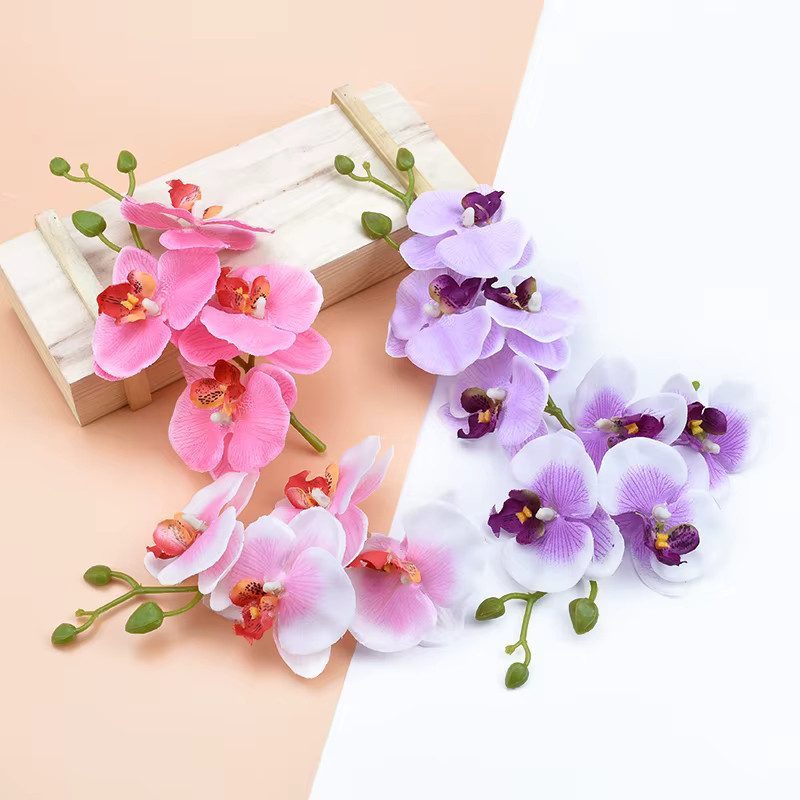 TTCY Künstliche Orchideen aus Seide in Multicolor, 4 Stück mit 1 Stiel für deine DIY Heimdekoration und Kränze - Bild 1