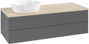 V&B Waschtischunterschrank Antao ohne Frontstruktur in Anthrazit lackiert, B/T/H: 120 x 50 x 50 cm - Bild 1