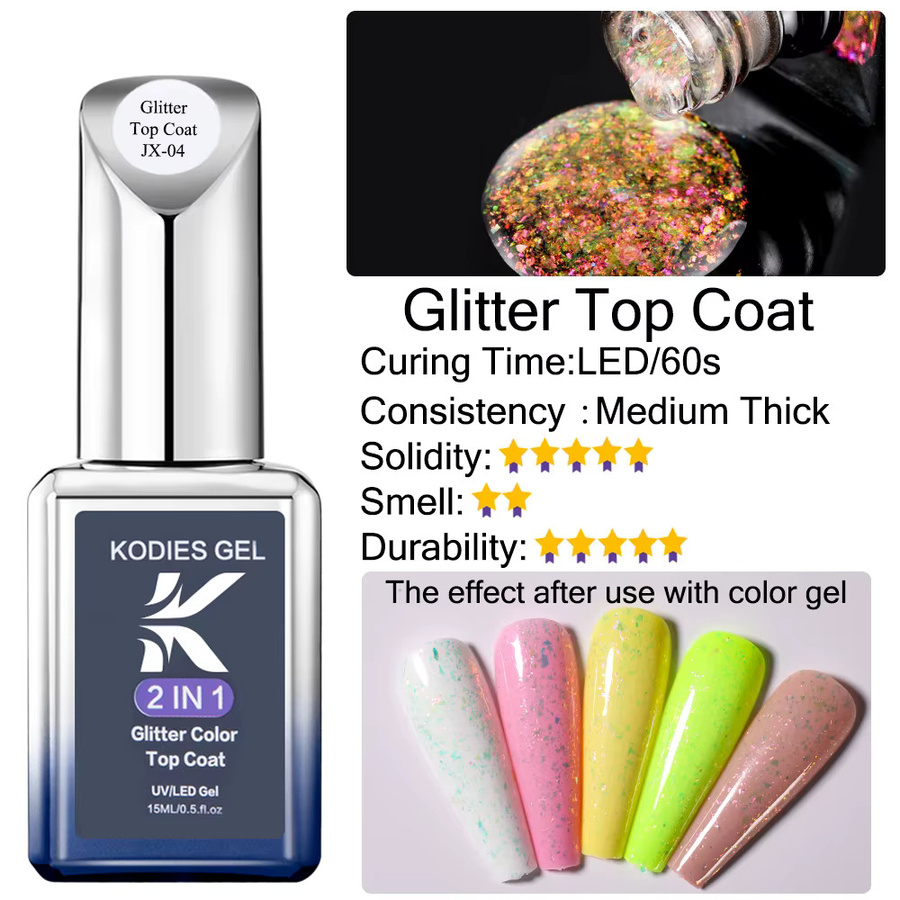 Kodies Gel Nagellack Opal Glitter, 15 ml, Schimmernd - Bild 2