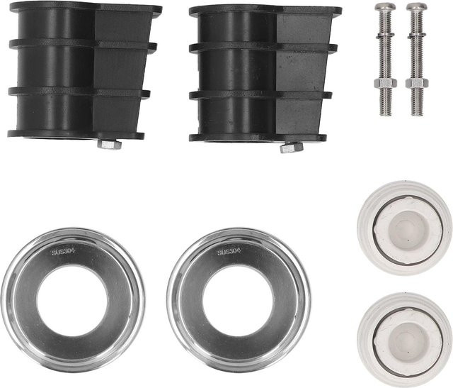 mfySpace Poolleiter Ersatzset aus 304 Edelstahl in Silber für 42mm Rohre inklusive Rosettenplatten, Pufferbolzen, Muttern und Ankern - Bild 1