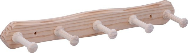 Siro Hakenleiste S126 aus Kiefernholz mit 5 Haken, Farbe Braun, Länge: 460 mm, FSC-zertifiziert - Bild 1