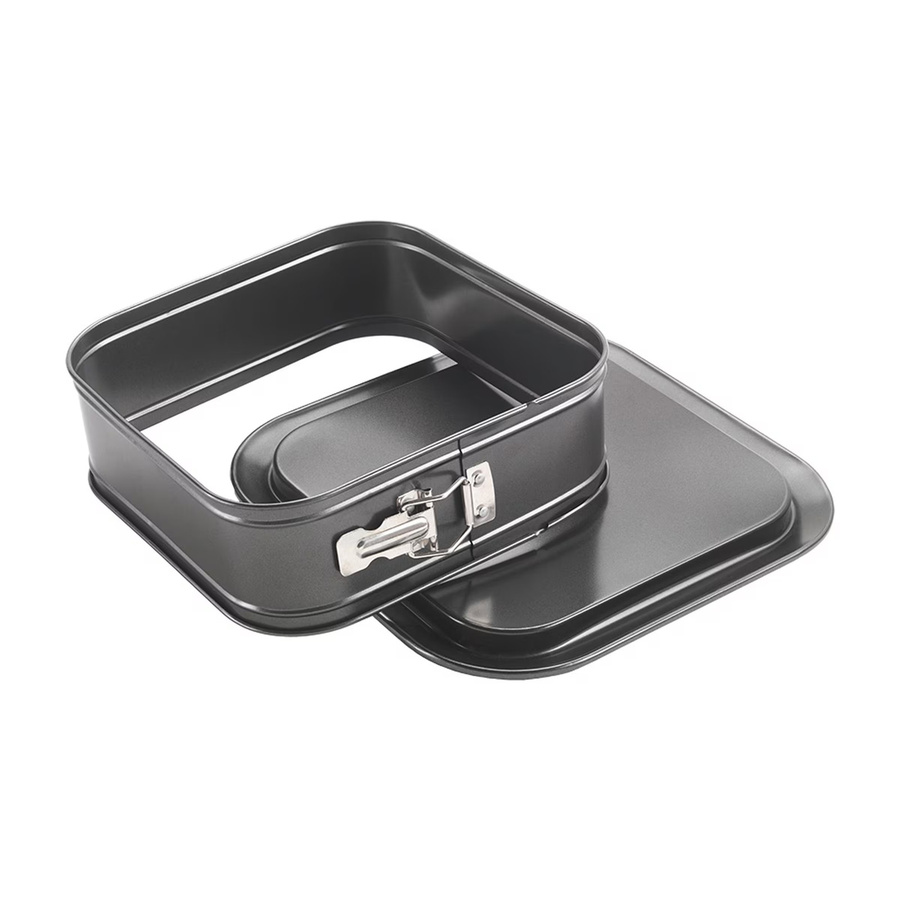 Metaltex Springform Superior quadratische Backform aus Stahl, auslaufsicher und antihaftbeschichtet, Schwarz/Grau, B/T: 28 x 28 cm - Bild 2
