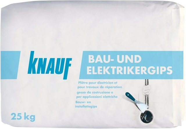 Knauf Bau- und Elektriker-Gips in Weiß, 25 kg - Bild 1