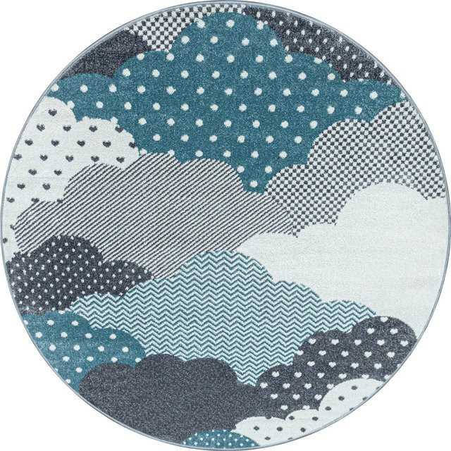 Ayyildiz Kinderteppich Bambi 820 Blau Rund Durchmesser: 120 cm - Bild 1