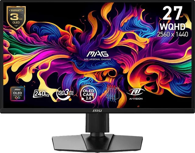 MSI MAG 272QPDE X24 QD-OLED Gaming-Monitor, 27 Zoll, WQHD, 240 Hz, Schwarz - Bild 2