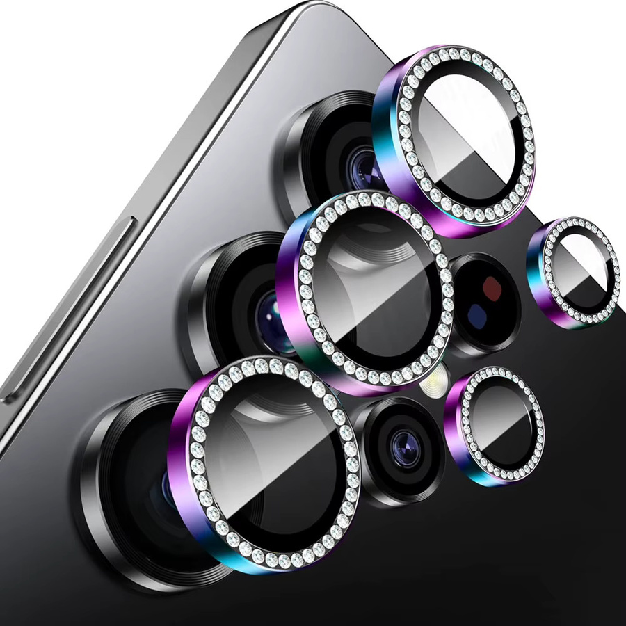 Samsung Galaxy S25 Ultra HD Diamant Kamera Schutz mit Ring und Rückseite Case in Transparent für 5G - Bild 2