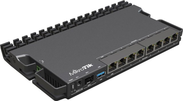 MikroTik RB5009UPR+S+IN Router mit 8-Port-Switch in Schwarz - Bild 1