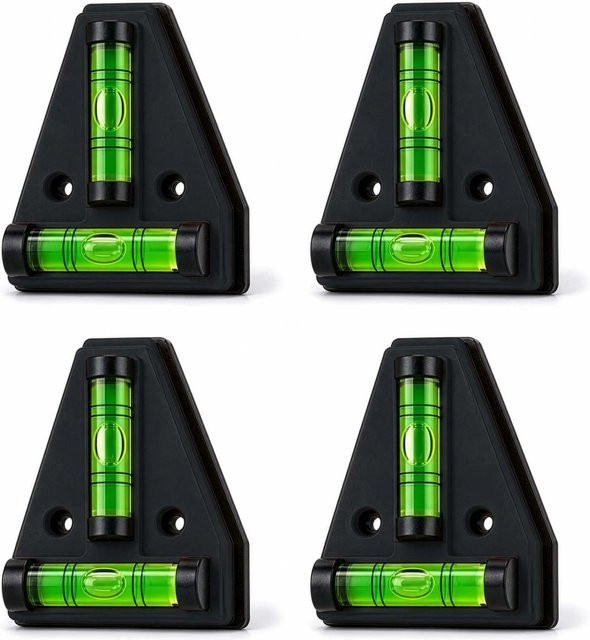 Wiltec Magnetische Kreuzwasserwaage Set, 4 Stück, Schwarz, 2 Libellen - Bild 1