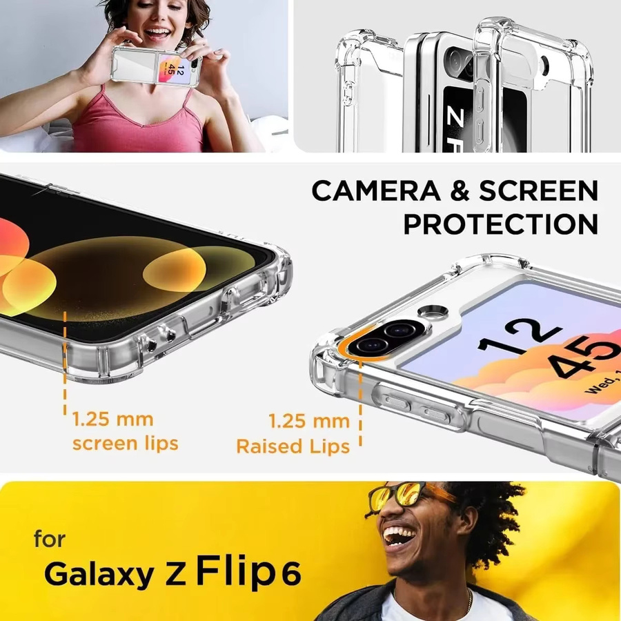 Transparente Schlanke Handyhülle aus Acryl für Samsung Galaxy Z Flip 7 fe, Z Flip 7, Z Flip 6, Z Flip 5 und Z Flip 4 - Bild 2
