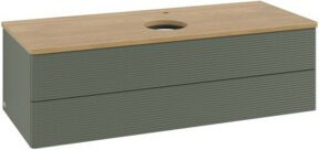 V&B Waschtischunterschrank Antao mit Frontstruktur und Beleuchtung in Eiche honig, B/T/H: 120 x 50 x 36 cm - Bild 1
