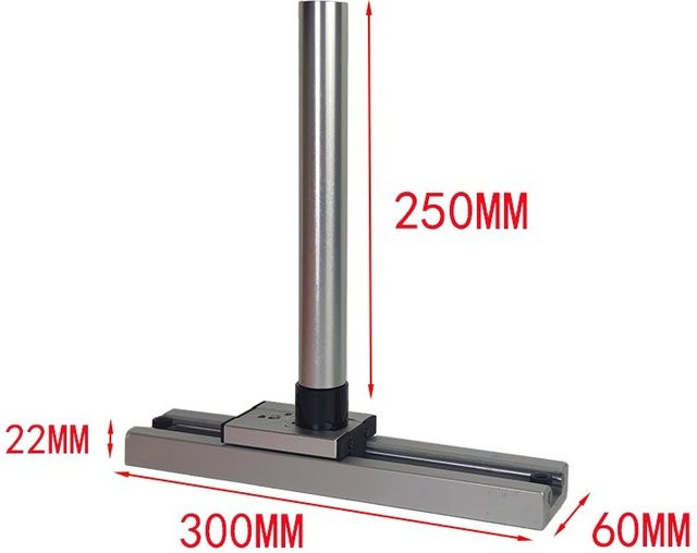 NYBOOCRA Mikroskop Gleitschiene Führungshalterung Basis und Kipphebel Säule in Silber - Bild 1