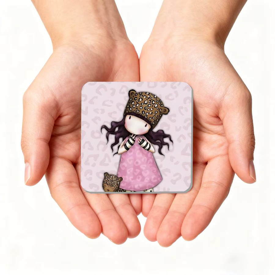 Santoro Gorjuss Girl Kühlschrankmagnet quadratischer Aufkleber mit Animal Print - Bild 5
