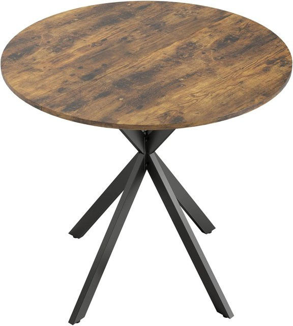 HOMCOM Esstisch im Industrial Design aus MDF und Metall, Farbe Braun, B: 80 cm, T: 80 cm, H: 75 cm - Bild 1