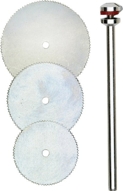 Proxxon Trennsägeblätter Set aus Stahl, 3-teilig, Silber, für Kunststoff, Holz und Metall, inklusive Träger - Bild 1
