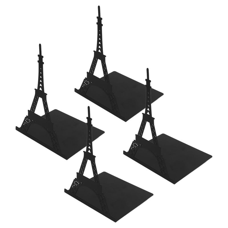 GoolRC Buchstützen Set aus Metall im klassischen geometrischen Design, 4 Stück, Schwarz - Bild 5