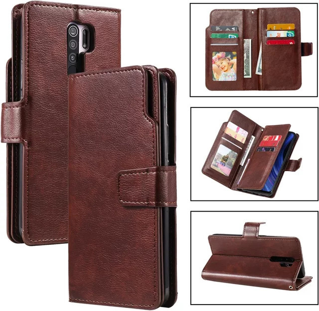 Leder-Geldbörse-Handyhülle für Samsung Galaxy A31 A21S A51 A71 A50 A70 A20 A40 A20E A7 A8 A6 J4 J6 J8 in Braun - Bild 1