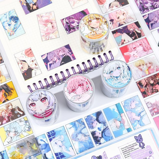 Mr.Paper Washi-Tape Anime Dimension Adventure Series mit Cartoon-Charakterdesign, Multicolour, Länge: 200 cm - Bild 1