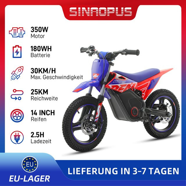 Vankel Elektrisches Kindermotorrad, Blau, ab 4 Jahre - Bild 1