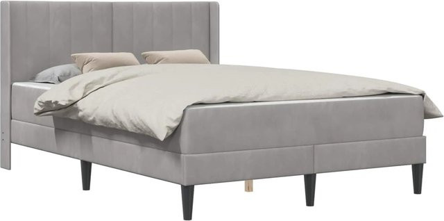 vidaXL Bettrahmen aus Samt in Grau, B/T/H: 160 x 200 x 164 cm - Bild 1