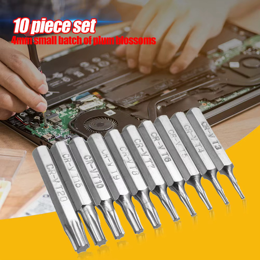 ALLOYSEED Pflaumenblüten-Schraubendreher-Bit Set, 10 Stück professionelle Reparatur-Bits in Silber, 4 mm für die Reparatur von mobilen Computern - Bild 2