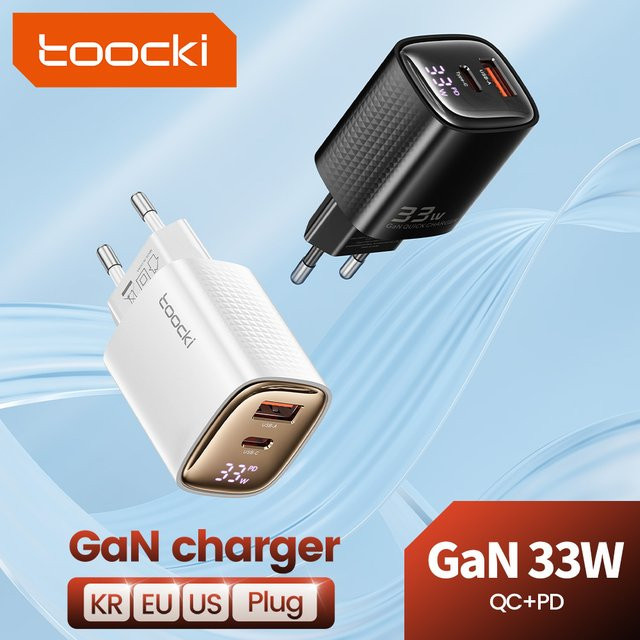 Toocki 33W USB-C Ladegerät mit digitaler Anzeige und PD Schnellladefunktion für iPhone, iPad, Samsung und Xiaomi - Bild 1