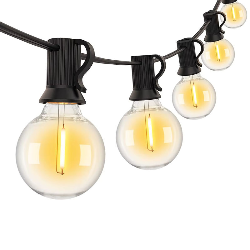 Grensk LED G40 Lichterkette mit E12 Fassung, bruchsichere Vintage-Glaskugeln aus Kunststoff, wasserdicht für die Garten-Außendekoration - Bild 7