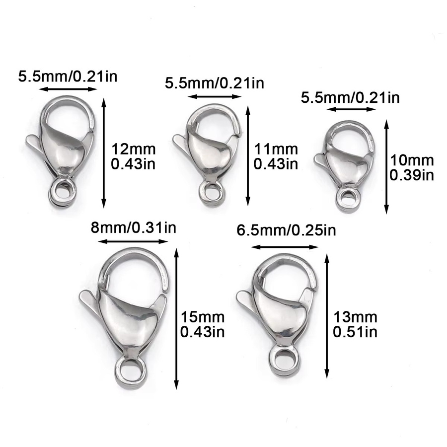 JHNBY Karabinerverschluss Edelstahl, Silber, Unisex - Bild 2