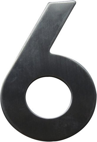 ALPERTEC Hausnummer 6 aus Edelstahl in Silber, B/H/T: 11,7 x 17,0 x 1,8 cm - Bild 1