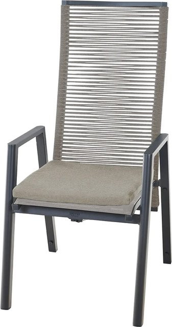 Siena Garden Movesessel Bologna Rope mit Sitzkissen aus Aluminium und Kordel, H x B x T: 113 x 56 x 77 cm - Bild 1