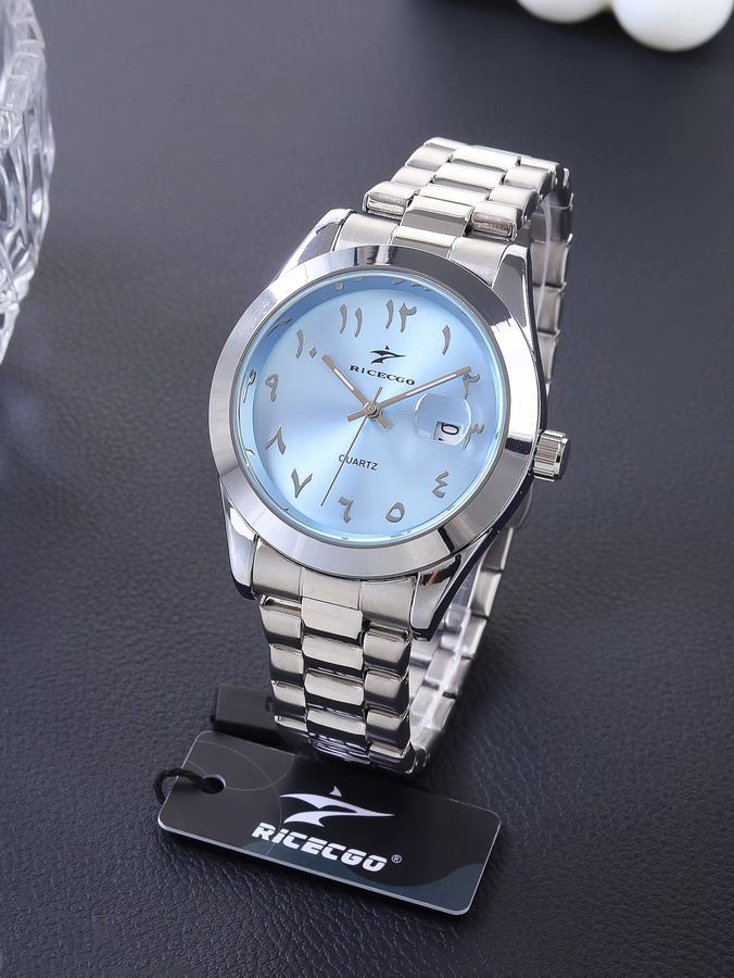 RICECGO Armbanduhr Quarz, Edelstahl, Blau, Herren, Datum - Bild 2