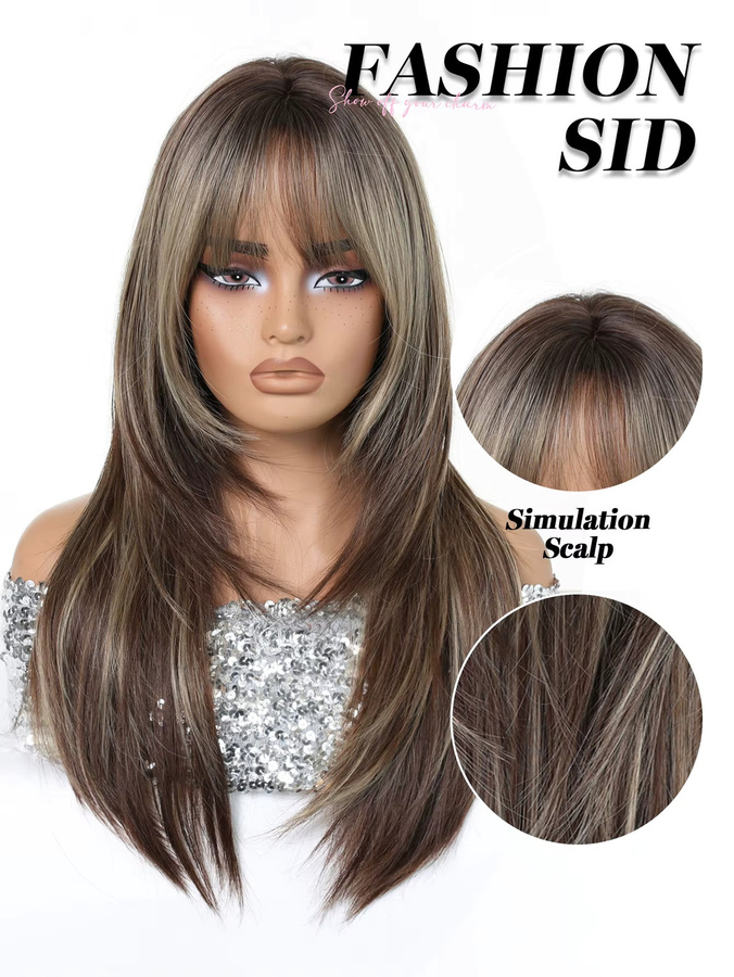 EASIHAIR Perücke, blond-braun Ombre, lang, glatt, Damen, synthetisch - Bild 4