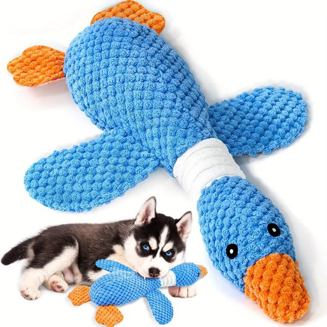 Ni Ni Plüsch-Hundespielzeug in Entenform, blau - Bild 1