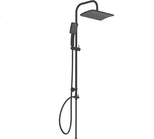 Schütte Duschset Mallorca in Mattschwarz mit Überkopfbrause und Handbrause, Durchmesser: 32 cm - Bild 1
