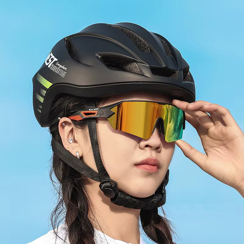 WEST BIKING Sportsonnenbrille, Vollrand, Kunststoff, weiß, Unisex - Bild 2