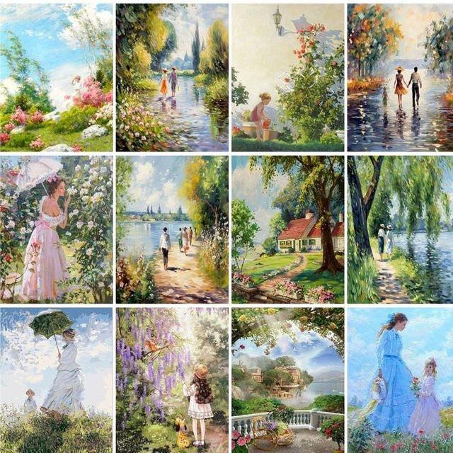 PhotoCustom Acrylgemälde nach Zahlen Wandkunst in Violett für Erwachsene und Kinder - Bild 1