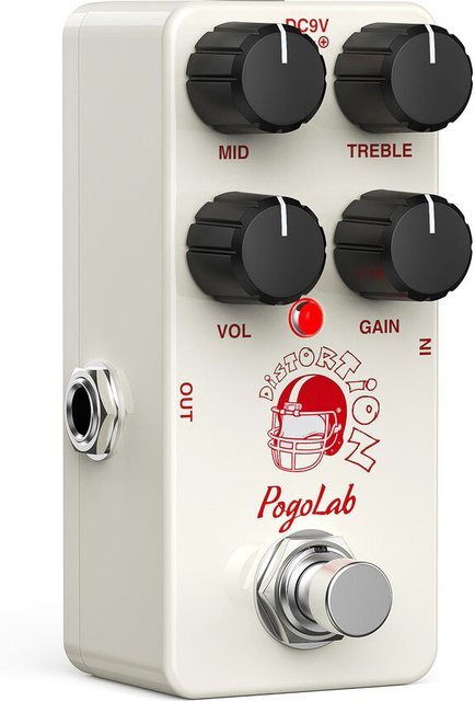 Pogolab Gitarren Effekt Pedal Verzerrung True Bypass für E-Gitarren und Bass in Weiß - Bild 1